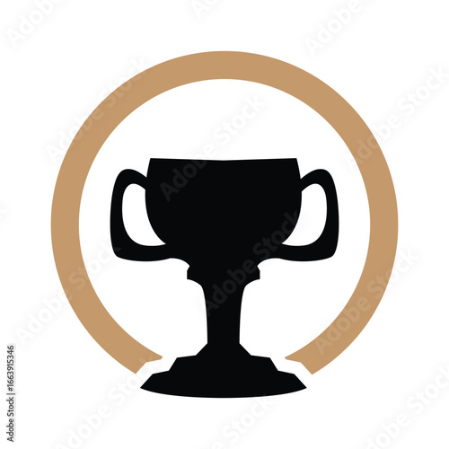 Championship Cup Trophy Logo Illustration Award Winner Template Design