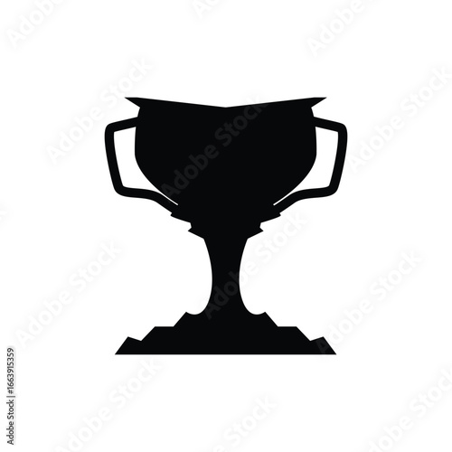 Championship Cup Trophy Logo Illustration Award Winner Template Design