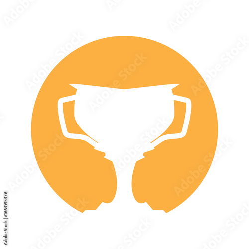Championship Cup Trophy Logo Illustration Award Winner Template Design