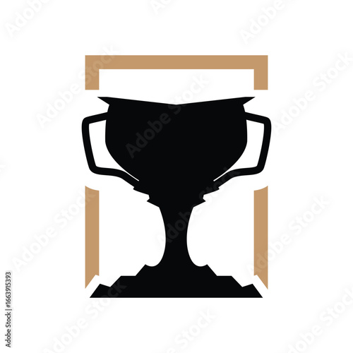 Championship Cup Trophy Logo Illustration Award Winner Template Design