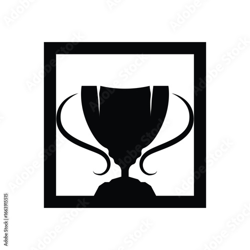 Championship Cup Trophy Logo Illustration Award Winner Template Design