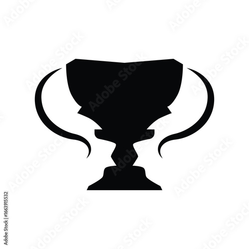 Championship Cup Trophy Logo Illustration Award Winner Template Design