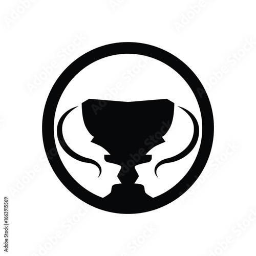 Championship Cup Trophy Logo Illustration Award Winner Template Design