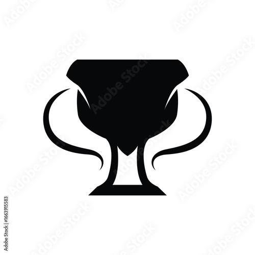 Championship Cup Trophy Logo Illustration Award Winner Template Design