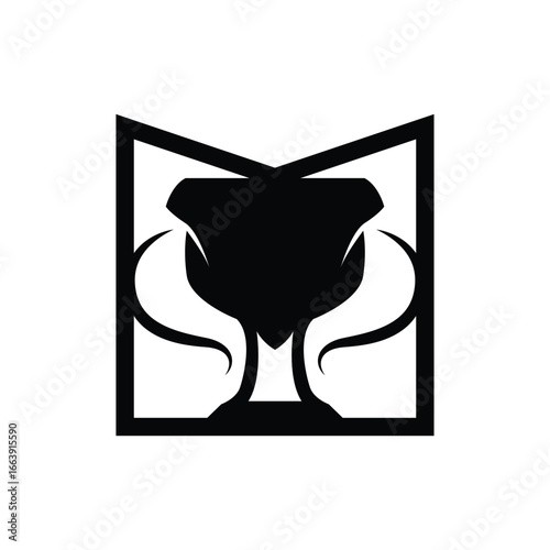 Championship Cup Trophy Logo Illustration Award Winner Template Design