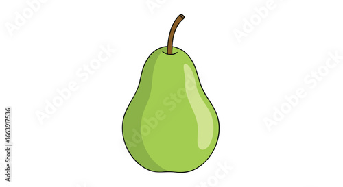 Vibrant pear illustration with delicate highlights set against a pristine background