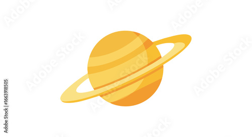 Saturn Planet Rings Orbiting the Sun Icon Vector Design Solar System Celestial Body Graphic 3d 4k