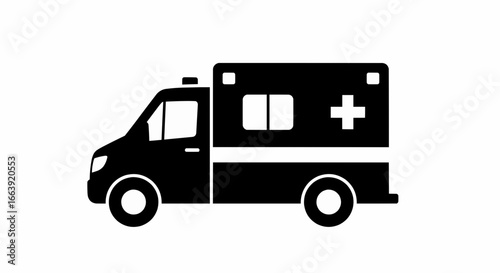 Ambulance Vector Illustration Icon Emergency Vehicle Graphic