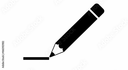 Vector illustration icon of a pencil drawing a straight line