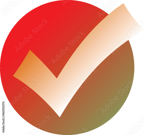 Gradient circle with check mark symbol representing approval, success, and confirmation vector illustration on white background
