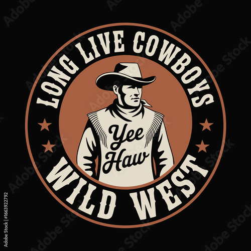 This striking art piece presents a cowboy in traditional attire, celebrating the cowboy culture and evoking a sense of adventure in the Wild West.