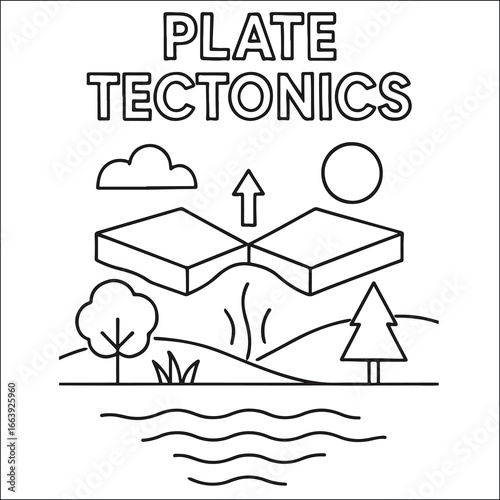 plate tectonic vector image.