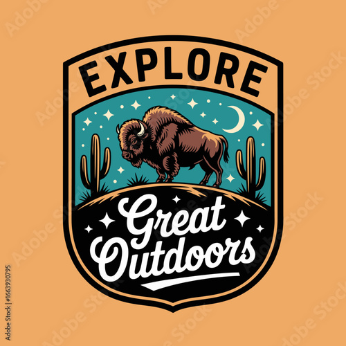 This creative depiction of a bison with cacti highlights the beauty of nature, symbolizing the spirit of adventure and the importance of environmental respect in our lives.