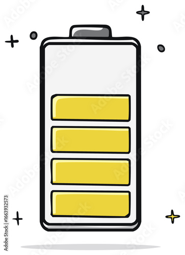 Hand Drawn Battery Indicator Graphic Symbol Energy Level Load Power Supply
