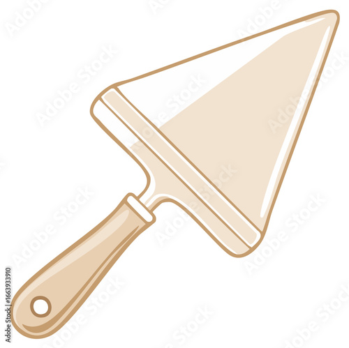 Cake server graphic in light tones, kitchen utensil, illustration