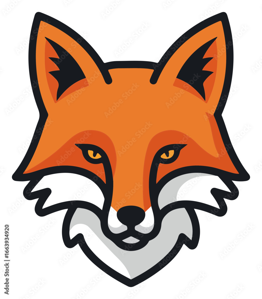 Obraz premium Fox with vibrant orange fur and striking yellow eyes, perfect for wildlifethemed designs and projects needing a touch of whimsy.
