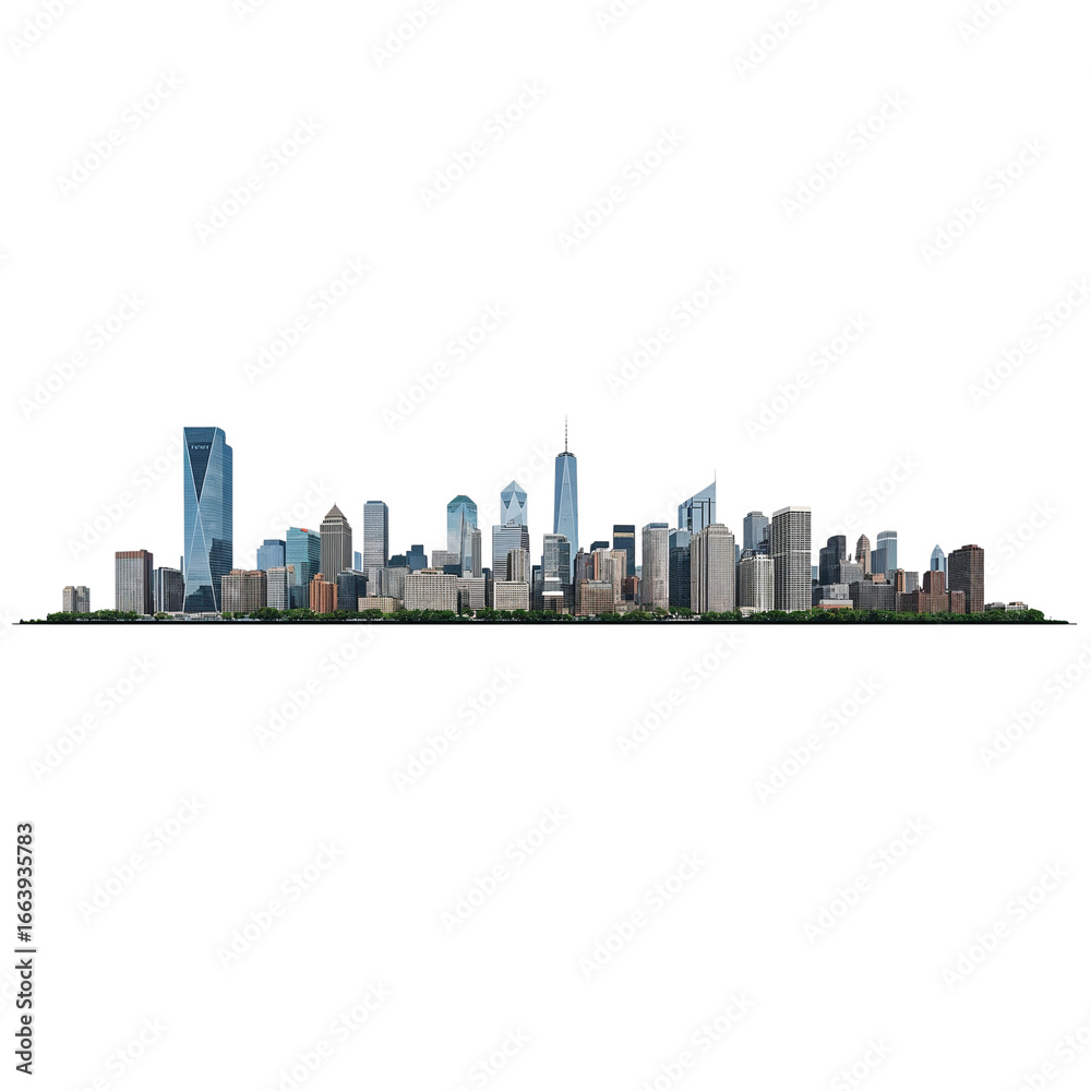 Obraz premium Urban skyline against void showcasing architectural diversity and city planning perspective