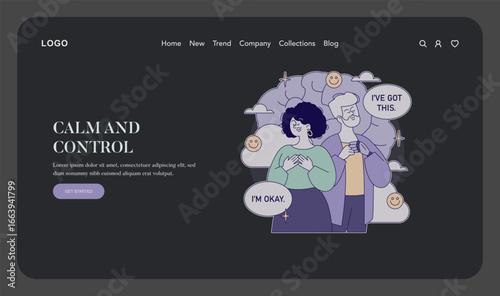 Calm and Control Vector Illustration with Happy Expressions
