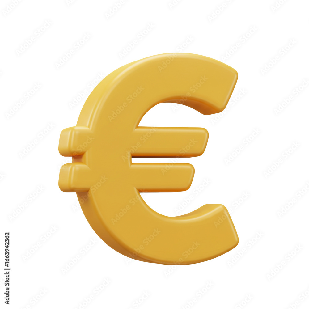 Fototapeta premium A golden, three-dimensional rendering of the Euro currency symbol, isolated against a stark black background, representing financial concepts and economic themes.
