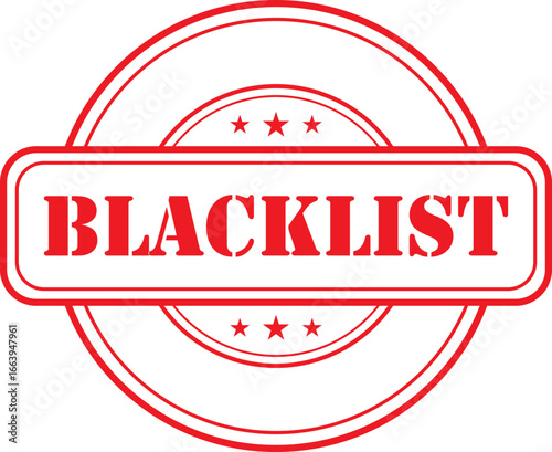 blacklist Rubber Stamp Vector Template	