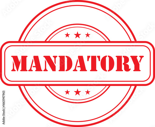 mandatory Rubber Stamp Vector Template	