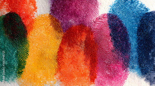 Many different colorful fingerprints background. people diversity concept, identity paint, individuality and friendship, love, together, unique, diverse, community peace.