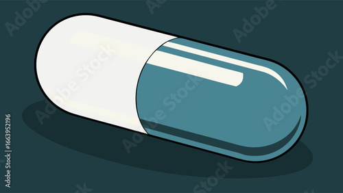 Blue and white capsule, medicine for health and wellness