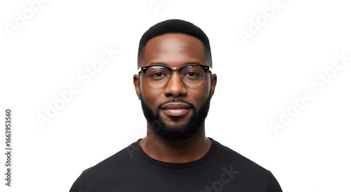 Portrait of a Young Black Man with Glasses
