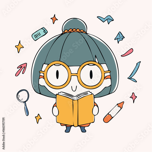 scholarly research Maven doodle icon compiling evidence-backed insights with academic rigor