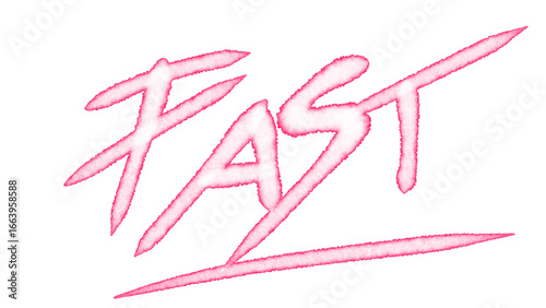 Fast text handwriting with edge watercolor effect transparent background