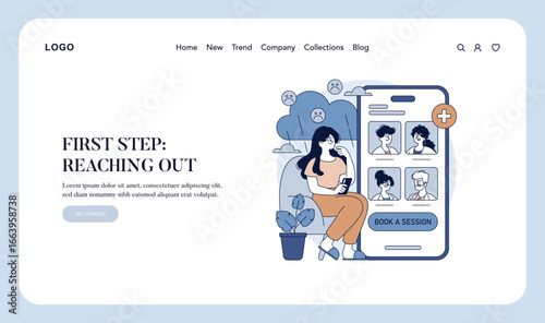 Online Therapy Booking Vector Illustration