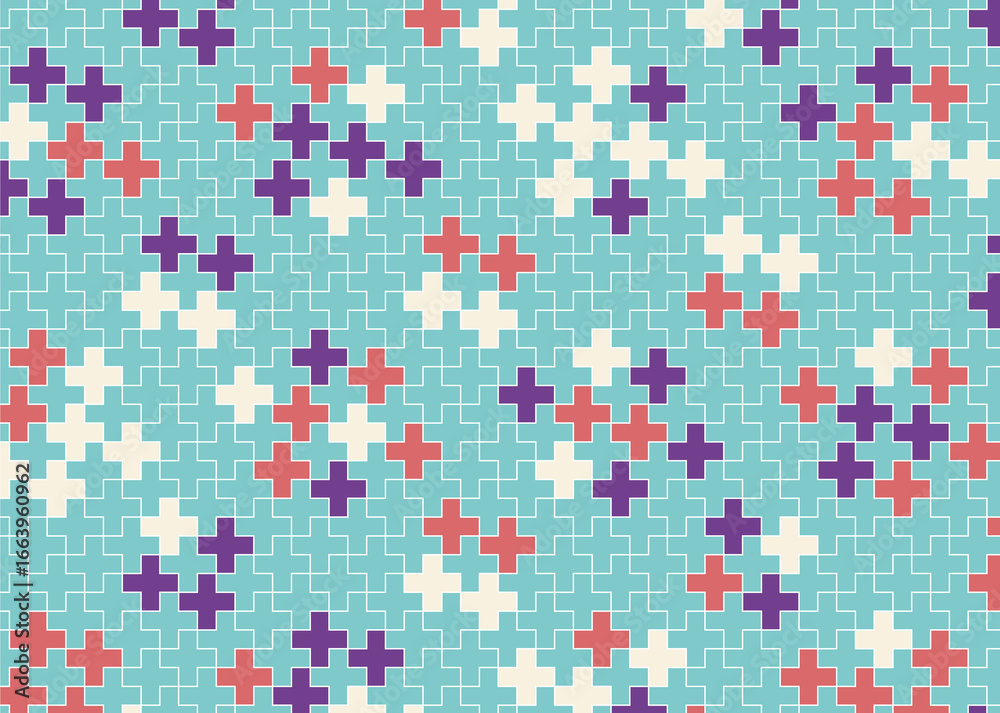 Fototapeta premium 幾何学的なタイル模様 背景