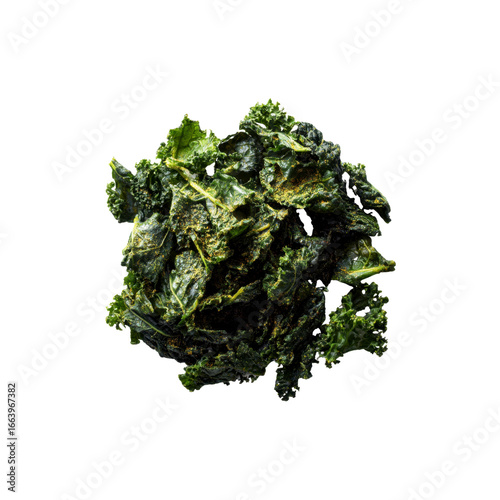 Crispy Roasted Kale Chips, Healthy Snack Food, Close-Up