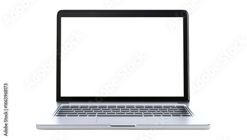 Laptop modern frameless with blank screen isolated on transparent background - super high detailed photorealistic esp 10 vector