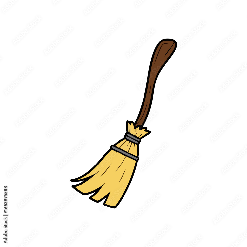 Obraz premium broomstick flat illustration