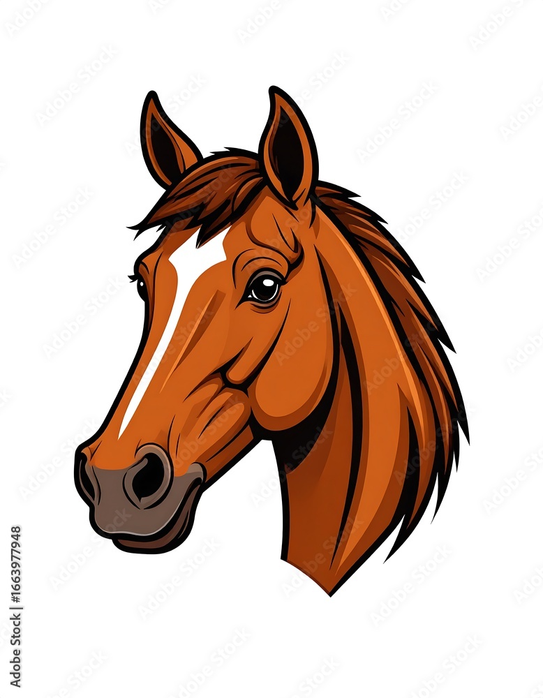 Fototapeta premium Horse head portrait, profile view