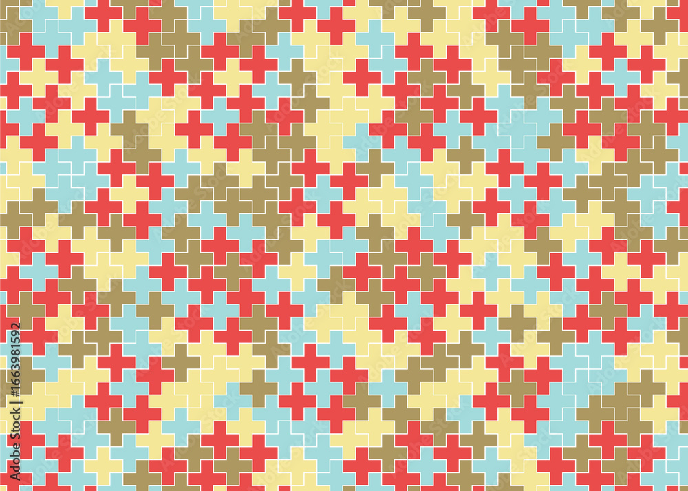 Fototapeta premium 幾何学的なタイル模様 背景