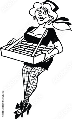 A friendly stewardess offers a delicious snack to a passenger on an airplane depicted in a vibrant vector illustration with a focus on service and travel