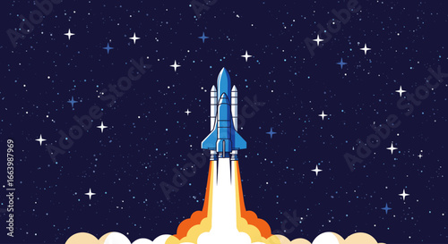 Space Rocket Launch A Pixel Art Journey