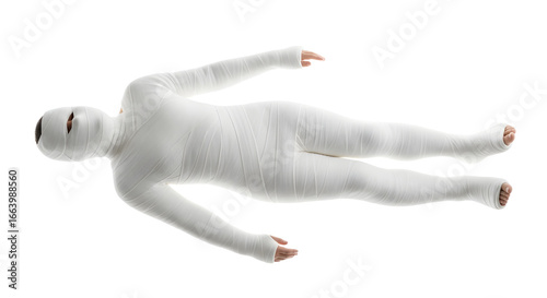 Person Wrapped in Bandages, Isolated