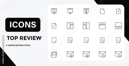 Collection of Business and Communication Icons for Presentations and Documents