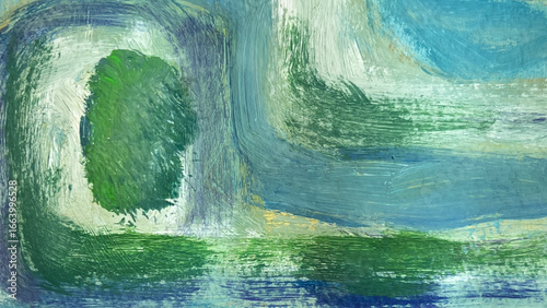 Hand-drawn abstract paintings, geometric backgrounds, analog illustrations with brushstrokes, brush texture expression on paper, banner