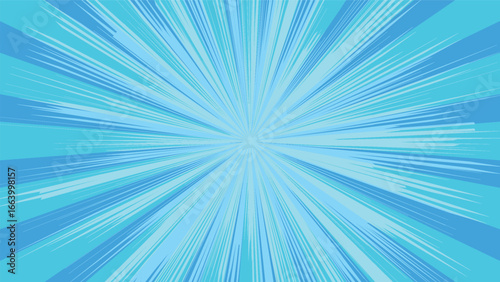 blue abstract background with exploding sunburst lines decoration 