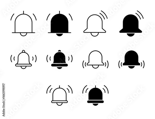 Alert UI Icon Set Solid and Line Error Danger Vector Style Collection
