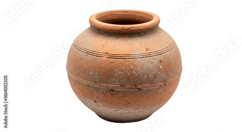 Ancient Clay Pot with Decorative Rings
