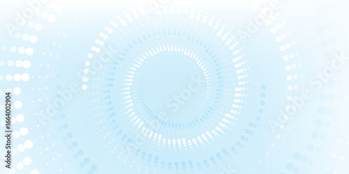 Abstract light blue circular dotted pattern background with gradient design,