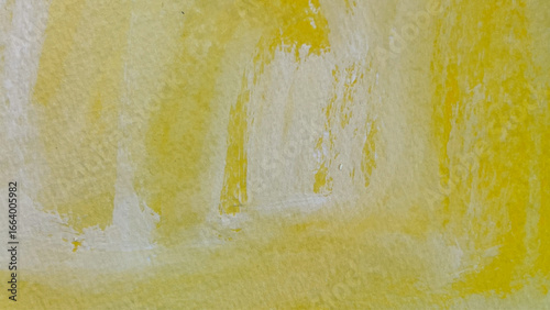 Yellow watercolor texture background, hand painted background material with watercolor, analog material with brushstroke texture, banner