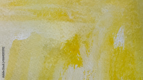 Yellow watercolor texture background, hand painted background material with watercolor, analog material with brushstroke texture, banner