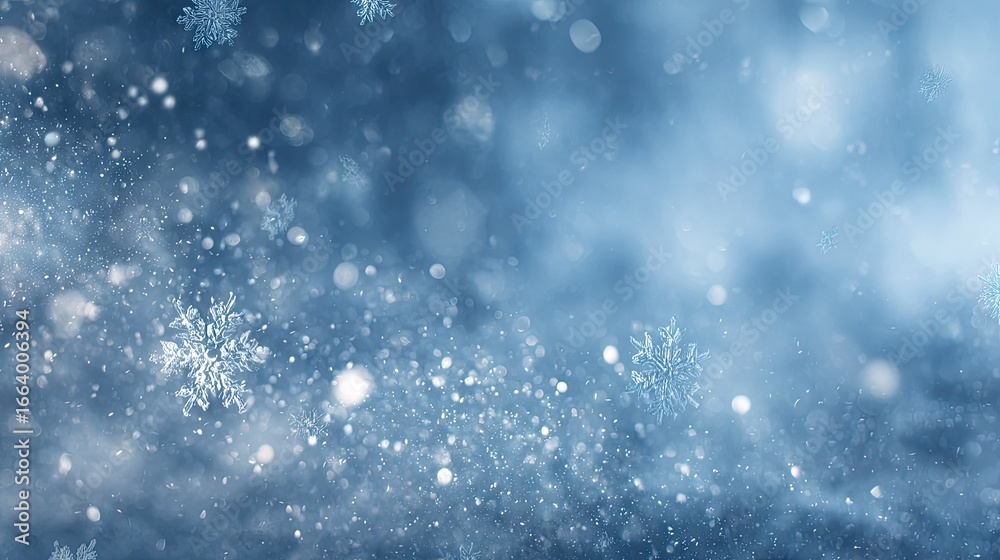 Fototapeta premium Delicate snowflakes dance in a winter scene.