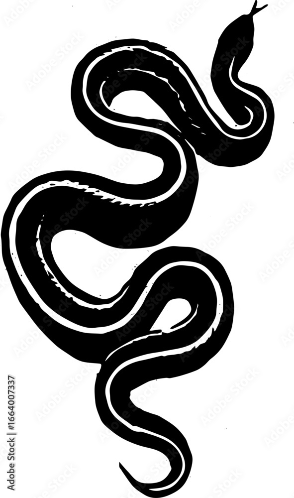 Obraz premium black snake vector illustration